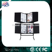 Professionnel en acier inoxydable tatouage flash rack d&#39;affichage, tatouage photo porte-documents avec support libre